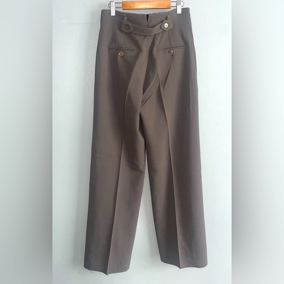 Fendi Vintage High Waisted Wide Leg Pleated Fleecewool Trousers - Picture 2 of 7